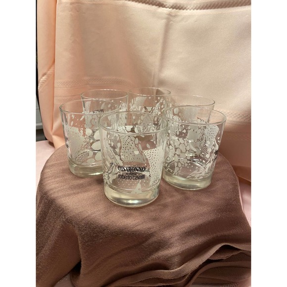 Set of Six (6) DiSaronno Wears Roberto Cavalli Rocks Drinking Glasses - Picture 3 of 16